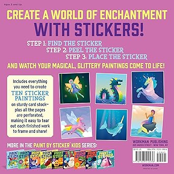 Paint by Sticker Kids: Mermaids &amp; Magic!: Create 10 Pictures One Sticker at a Time! Includes Glitter Stickers