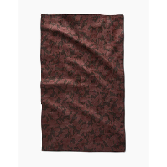 Wild Wood Maroon Tea Towel