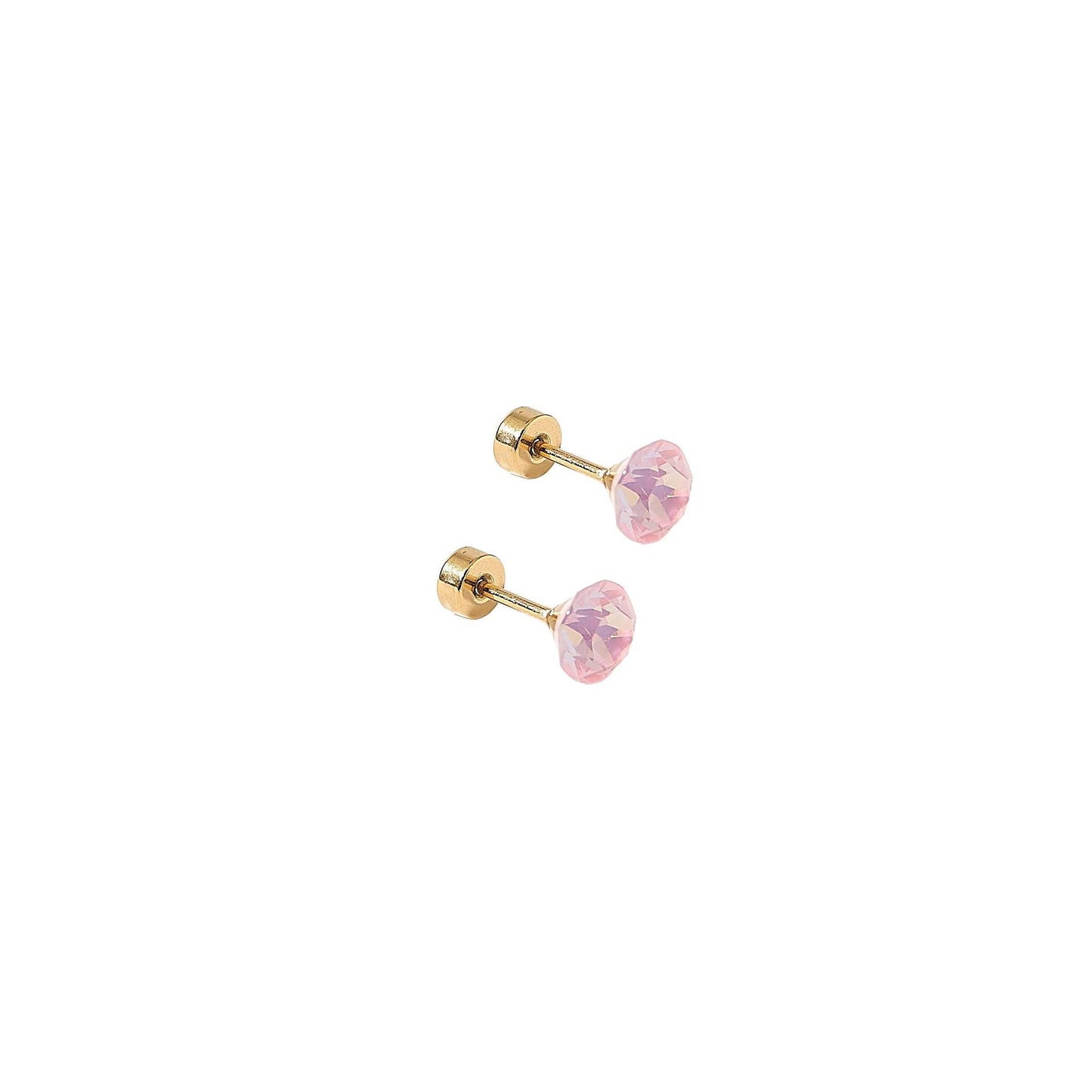 Screwback Stud Earrings Lux - Zuri Pastel Pink