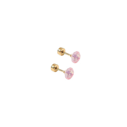 Screwback Stud Earrings Lux - Zuri Pastel Pink