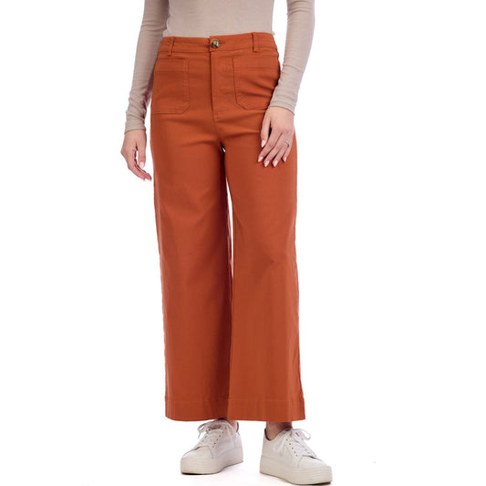 Jake Wide Leg Pant - Rust
