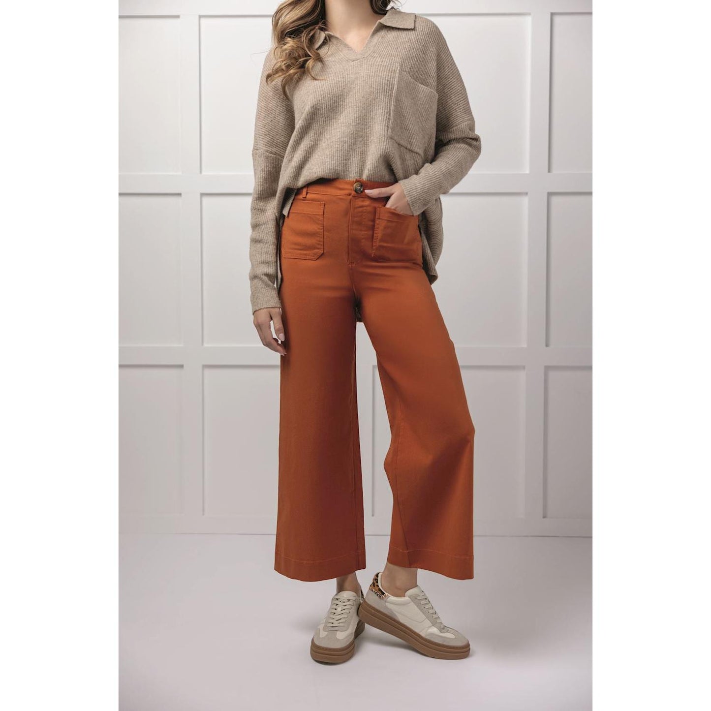 Jake Wide Leg Pant - Rust
