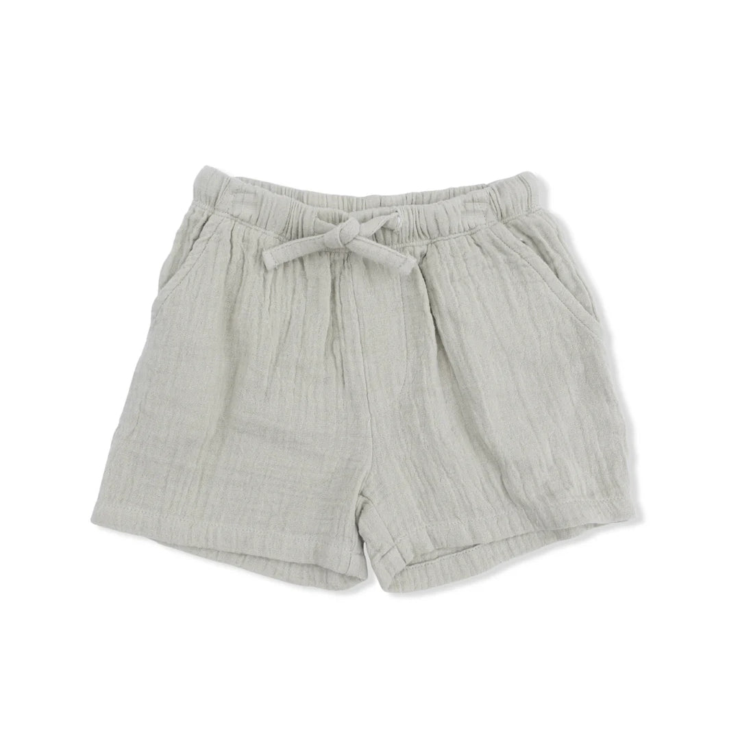 Palm Trees Bamboo Polo Button Up &amp; Casual Short Set | Angel Dear