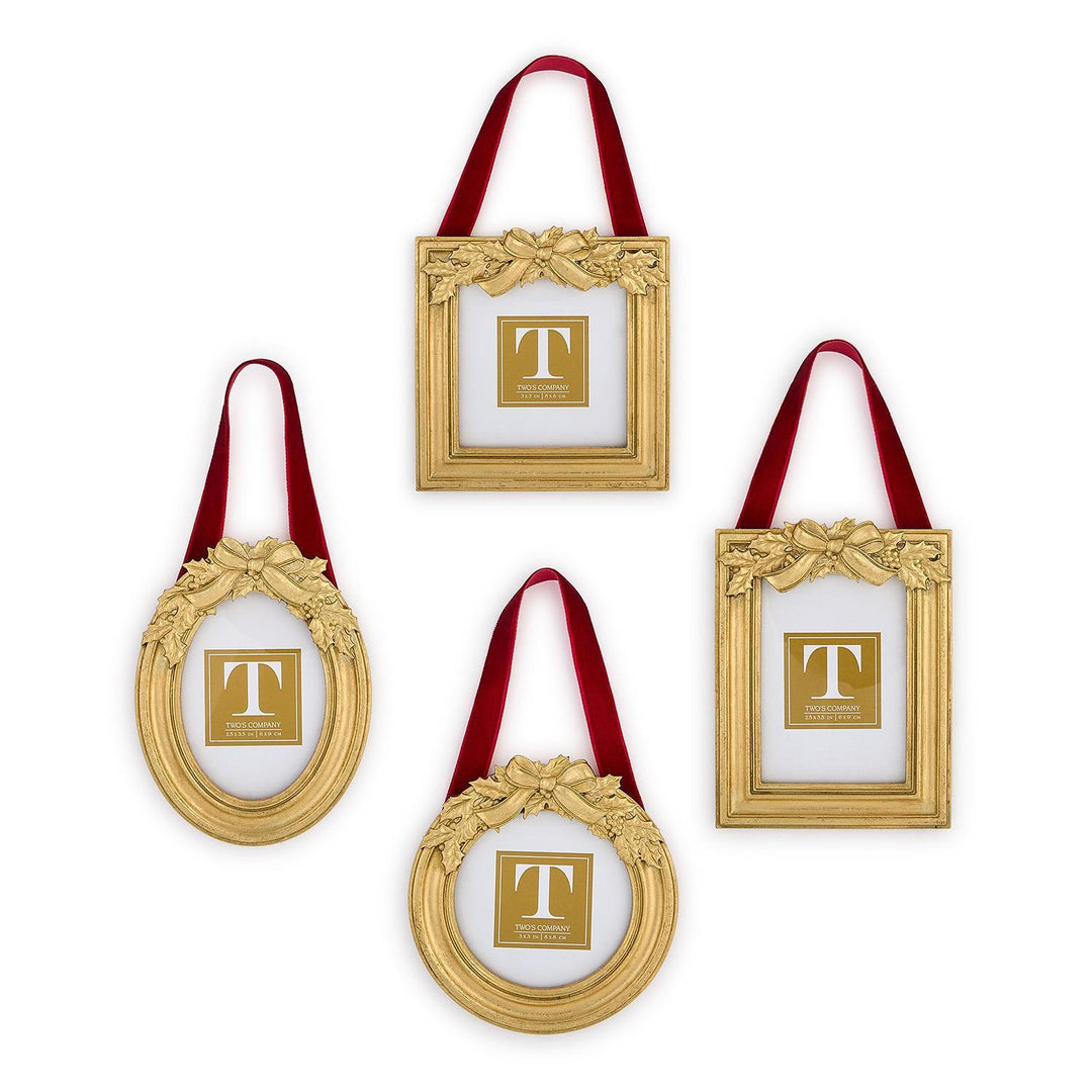 Holly Leaves Photo Frame &amp; Ornament