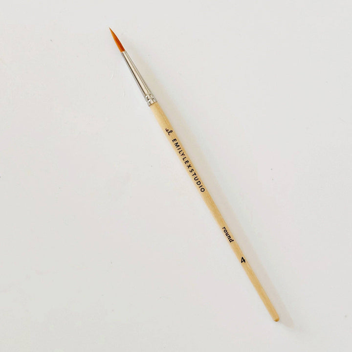 Watercolor paintbrush set of five wood brushes