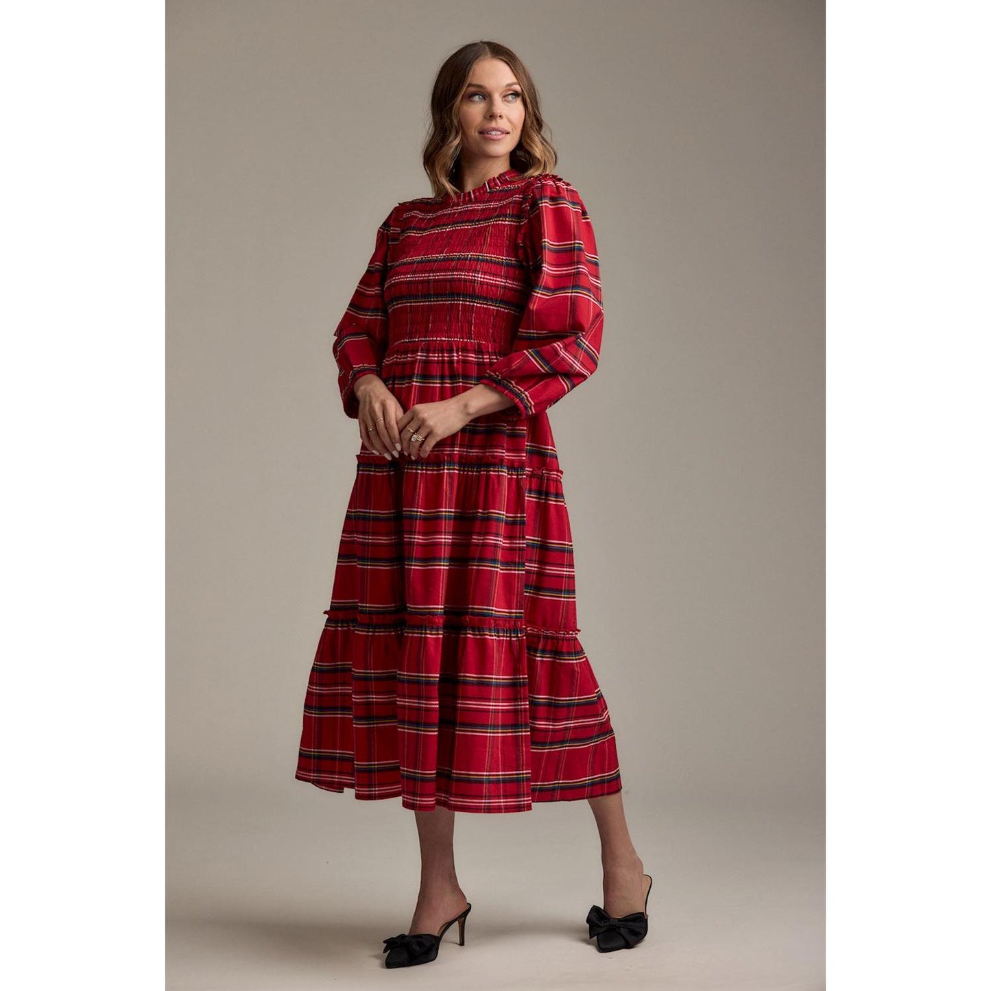 Walton Plaid Midi Dress
