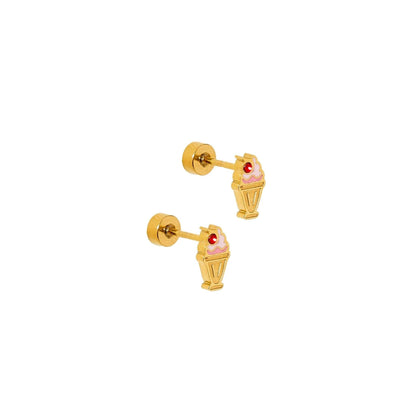 Screwback Stud Earrings - Milkshake