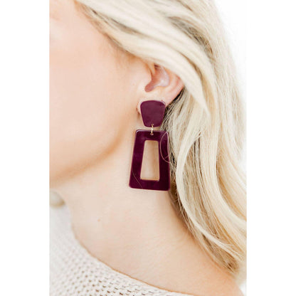 Kennedy Statement Earrings - Maroon