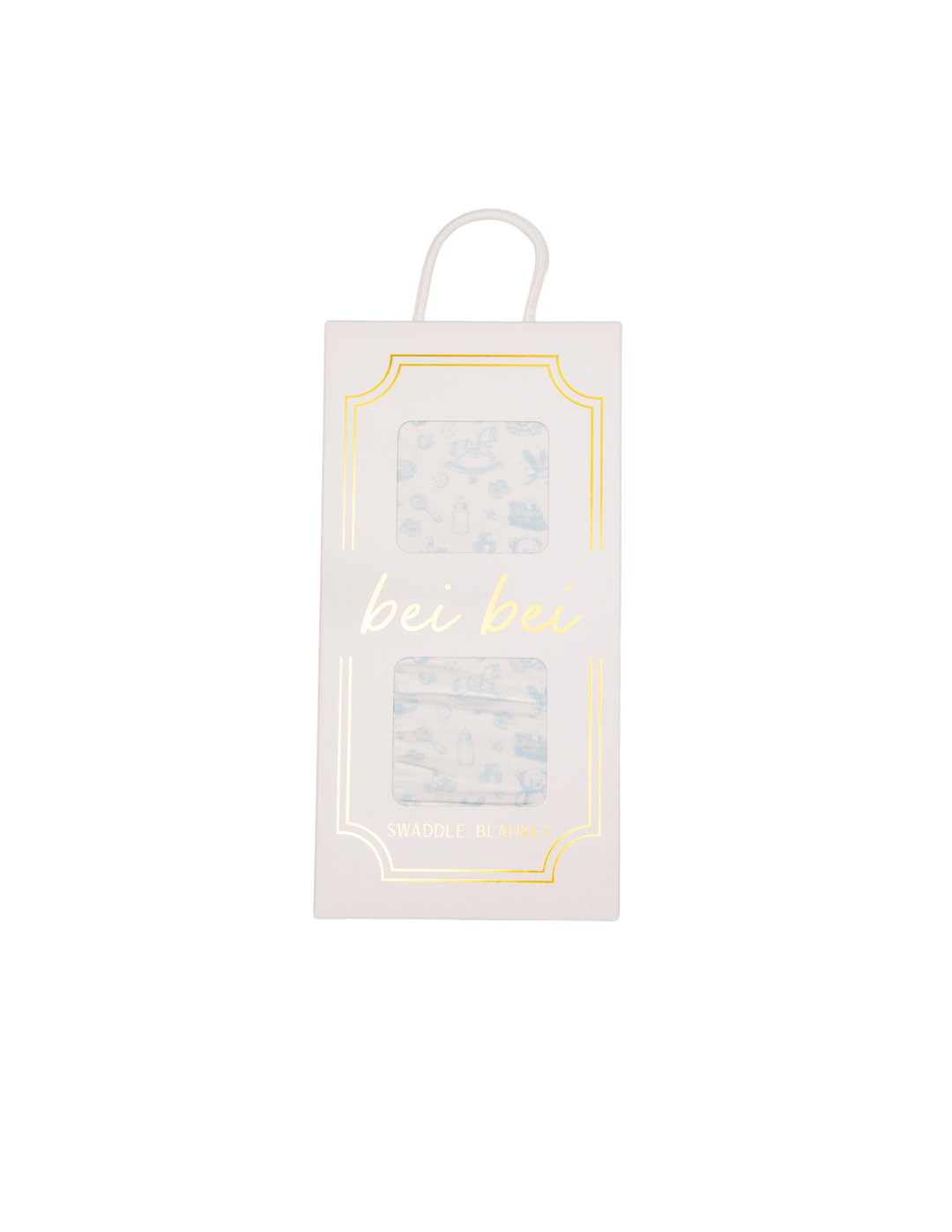 Bei Bei bamboo swaddle blanket in blue Nursery Toile