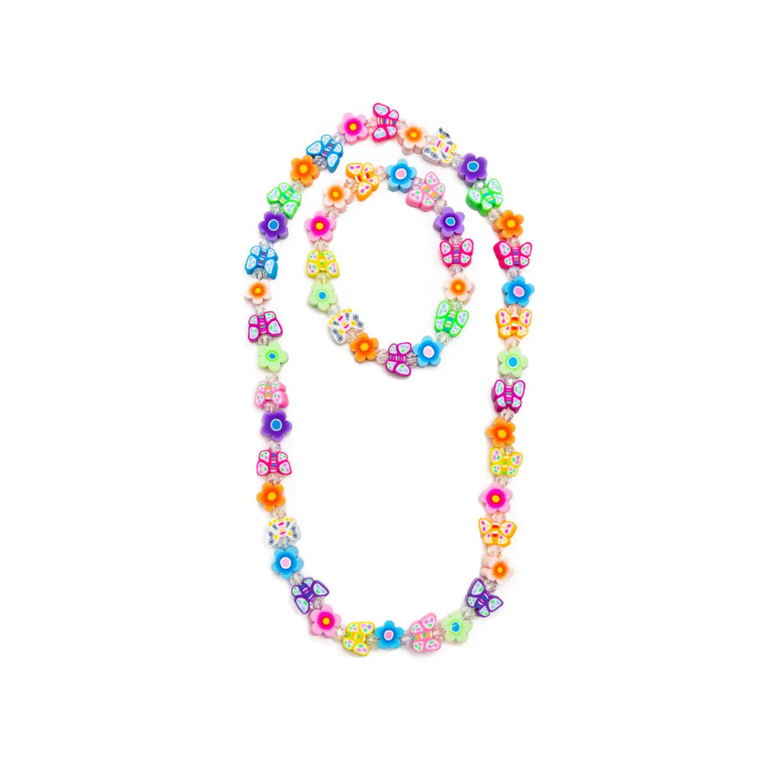 Flutter Flowers Necklace &amp; Bracelet 2 pc Set