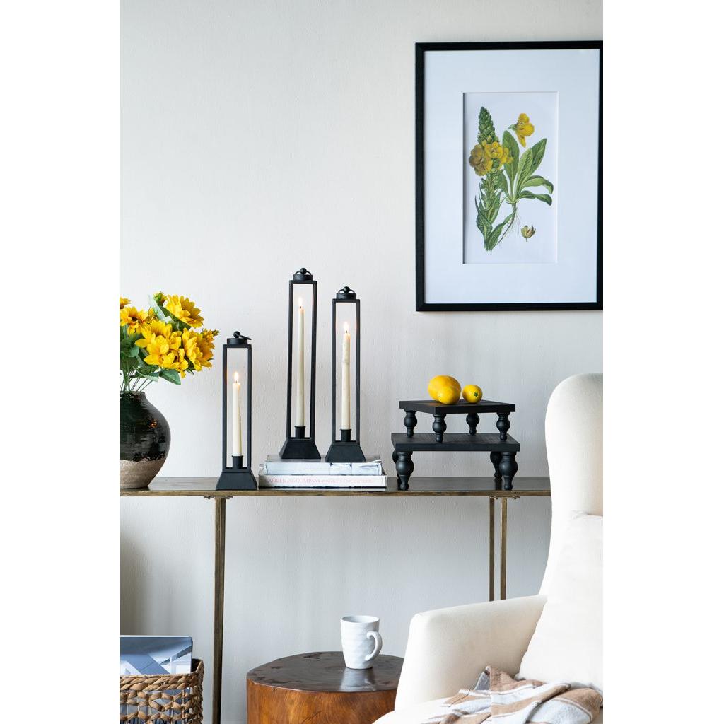 Black Wooden Square Riser