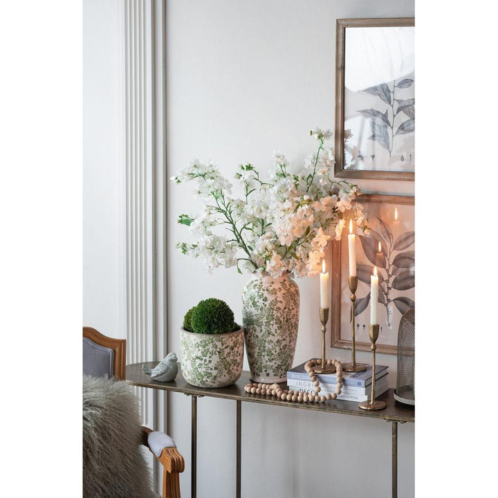 Gold Iron Candlesticks with Round Base, Set of 3