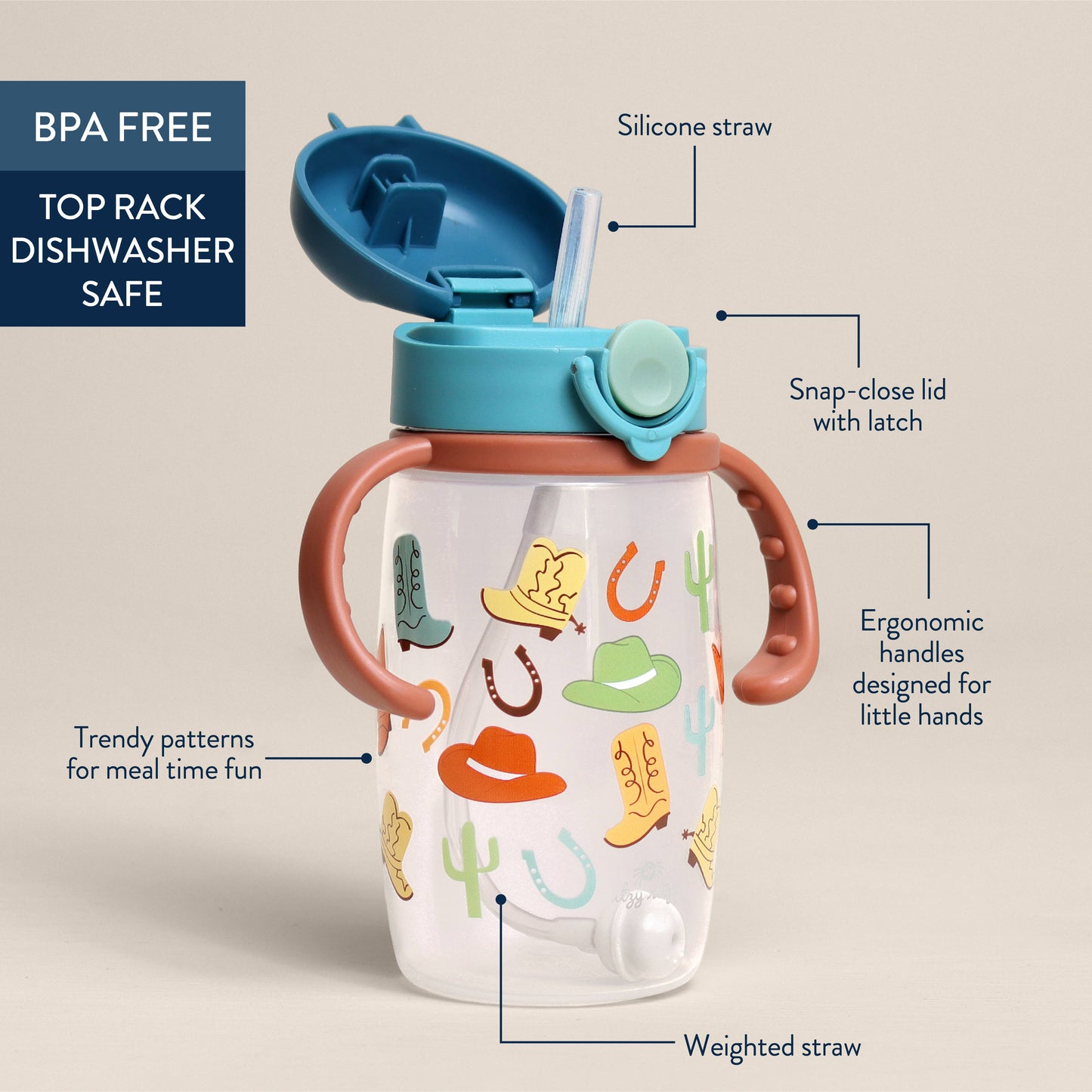Itzy Ritzy Itzy Sips™ Weighted Straw Cup with Snap-Close Lid