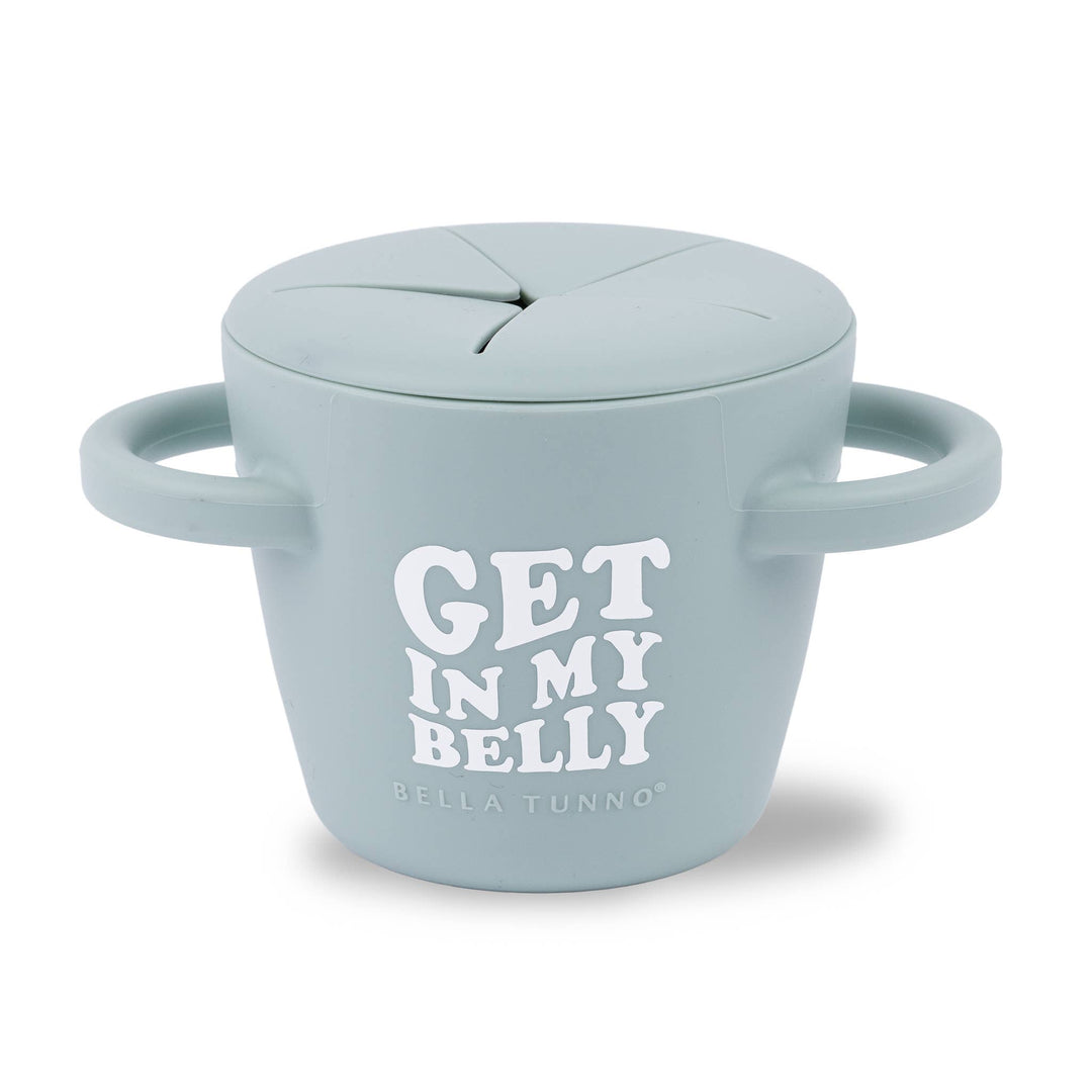 Bella Tunno Get in My Belly silicone Happy Snacker snack cup in sea glass