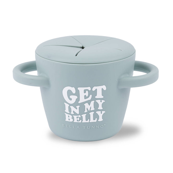 Bella Tunno Get in My Belly silicone Happy Snacker snack cup in sea glass