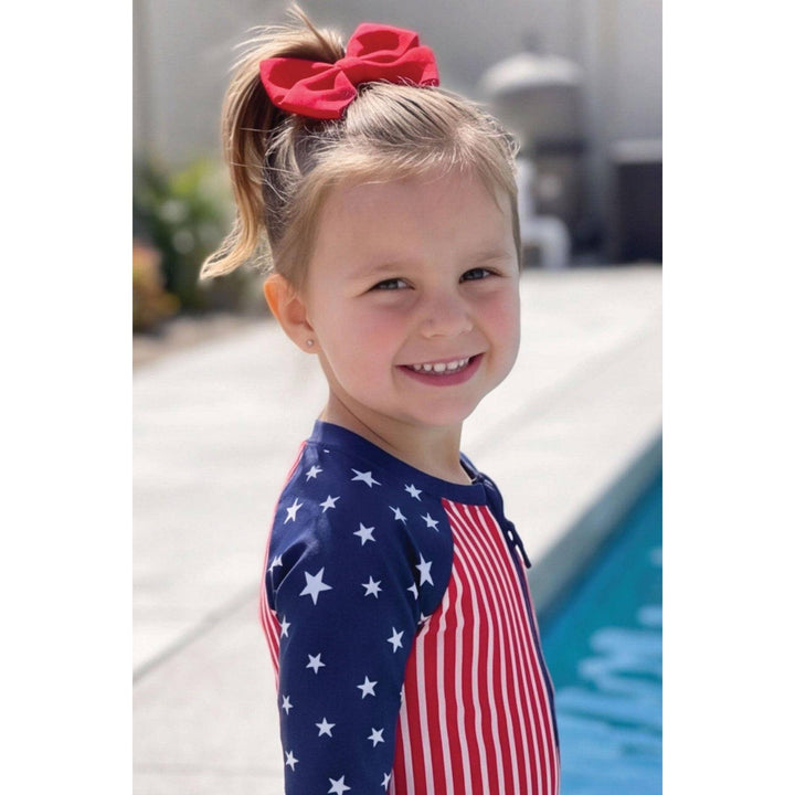 Long Sleeve Rash Guard with Front Zipper | Stars &amp; Stripes Party