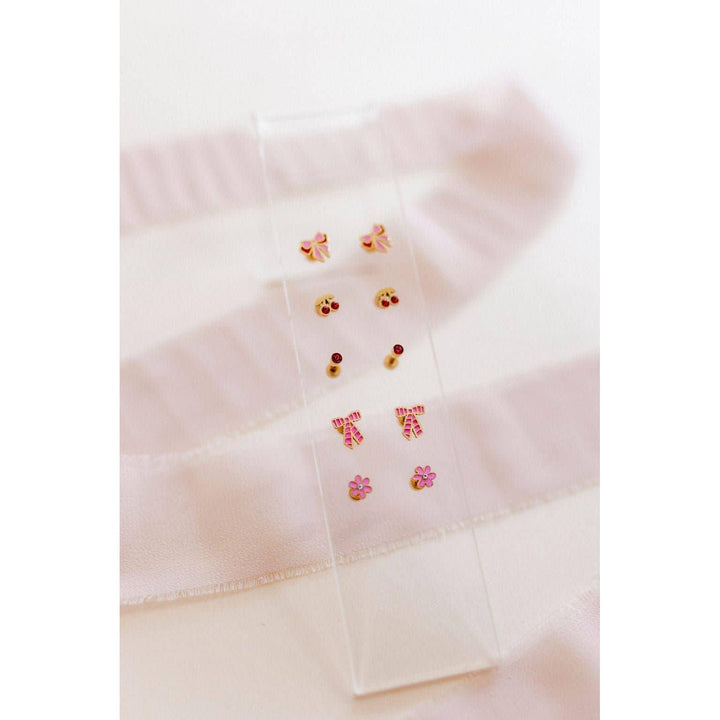 Screwback Stud Earrings - Alli Pink