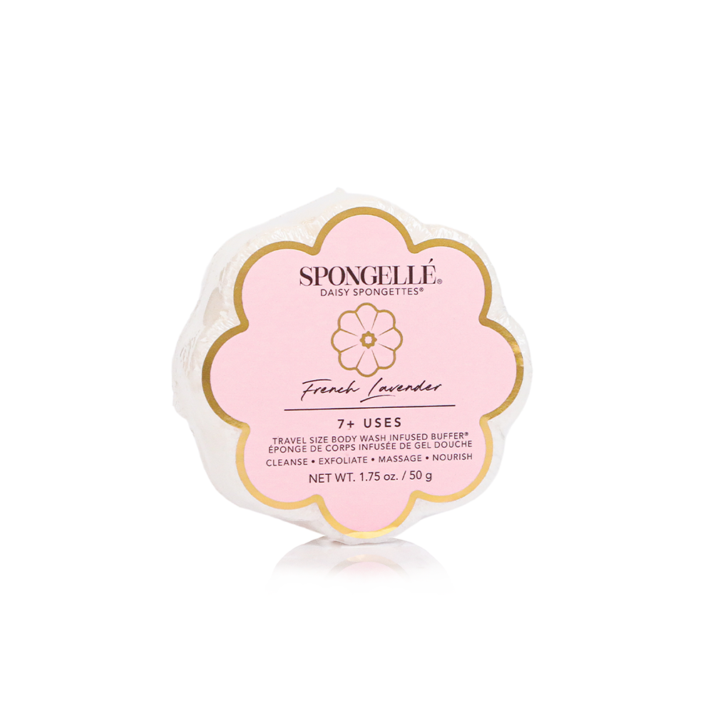 Spongellé Daisy Spongette - Flower Shaped Travel Body Buffer &amp; Soap Sponge