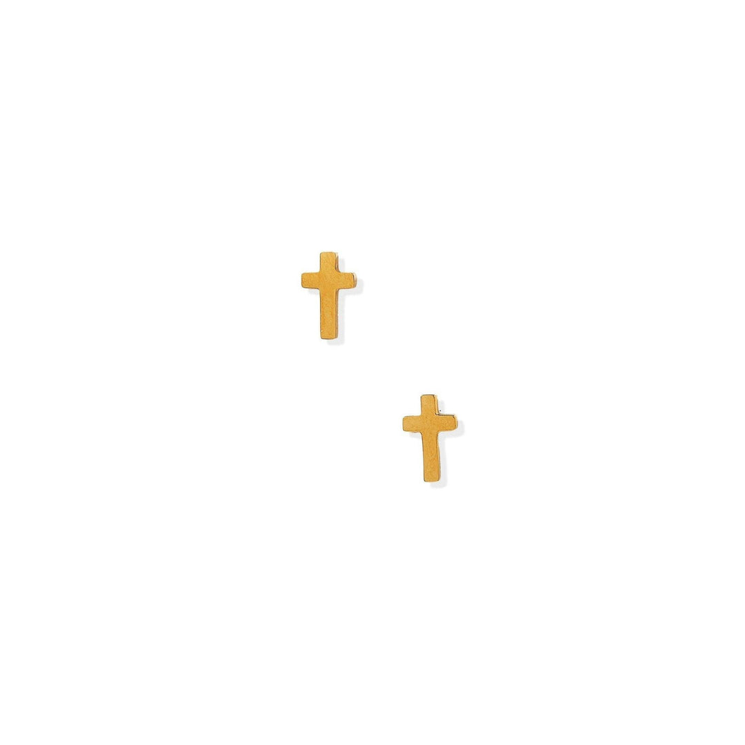 Screwback Stud Earrings - Catherine Cross Gold