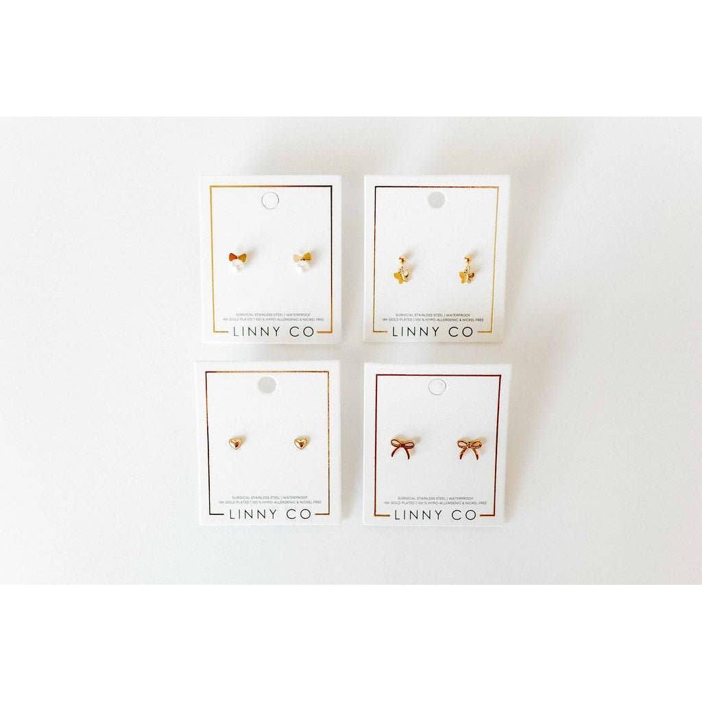 Screwback Stud Earrings - Heidi Pearl Bow