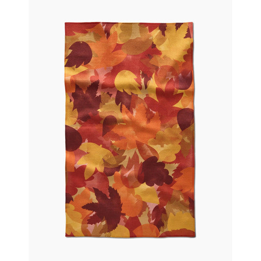 Watercolor Fallen Leaves Tea Towel