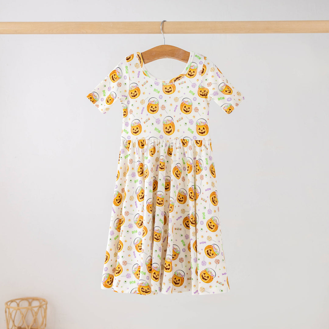 No Tricks, Just Treats Organic Cotton Dress for Kids (Pre-Order Arriving Fall 2026)