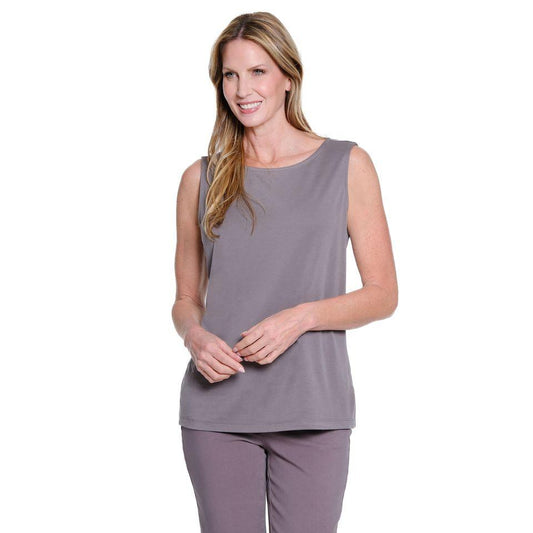 Multiples High Neck Tank Top – Granite (Snow Leopard Collection)