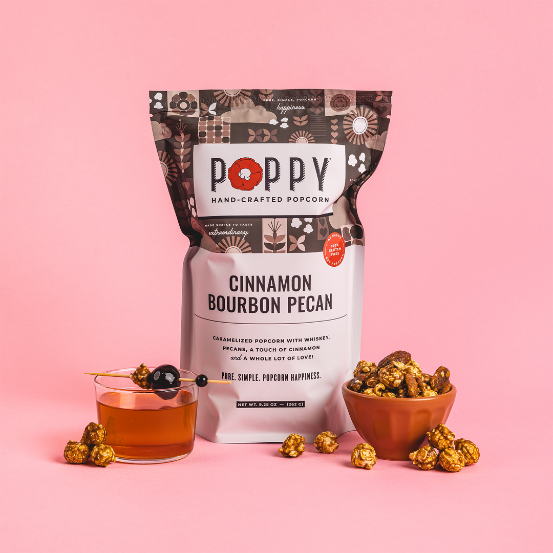 Poppy Popcorn Cinnamon Bourbon Pecan Popcorn