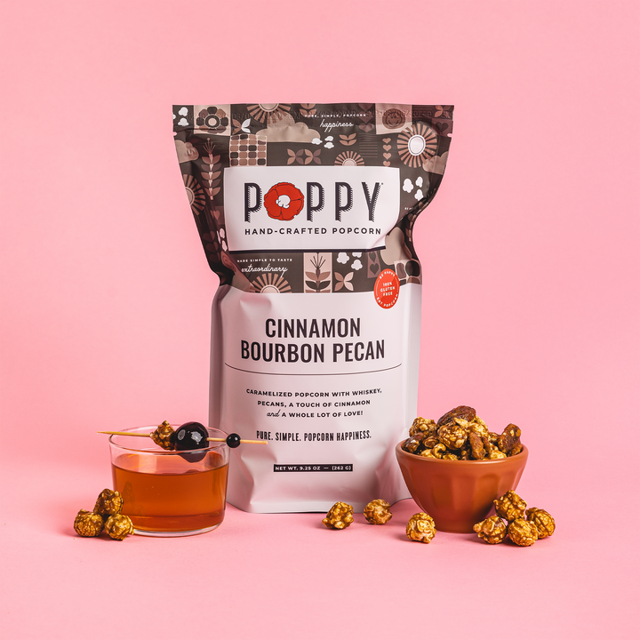 Poppy Popcorn Cinnamon Bourbon Pecan Popcorn