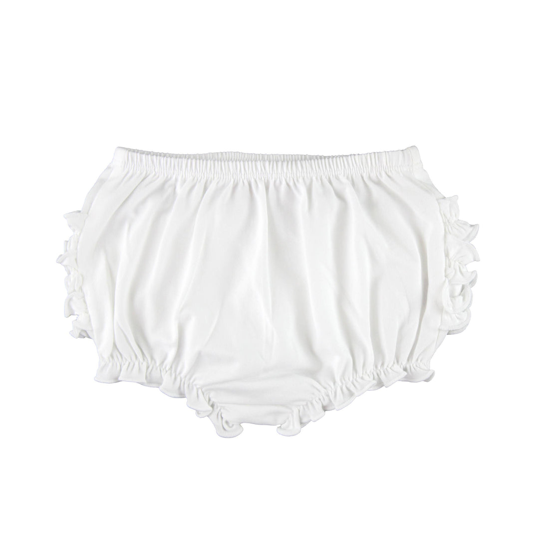 Baby Girls White Knit RuffleButt Bloomer