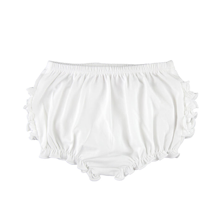 Baby Girls White Knit RuffleButt Bloomer