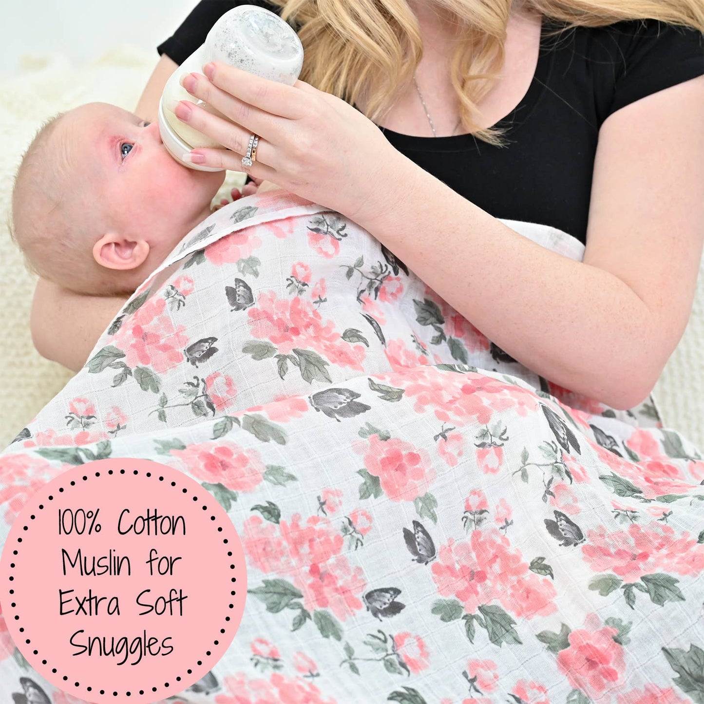 Pretty in Peony Baby Muslin Swaddle Blanket