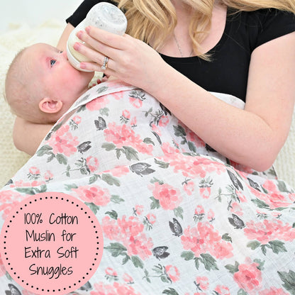 Pretty in Peony Baby Muslin Swaddle Blanket