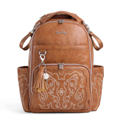 Itzy Ritzy Boss Plus™ Large Diaper Bag Backpack - Nash Saddle Vegan Leather