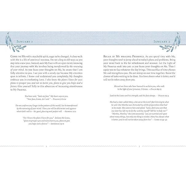 Jesus Calling, Large Text Cloth Botanical, with Full Scriptures: Enjoying Peace in His Presence (A 365-Day Devotional)