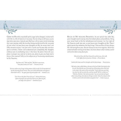 Jesus Calling, Large Text Cloth Botanical, with Full Scriptures: Enjoying Peace in His Presence (A 365-Day Devotional)