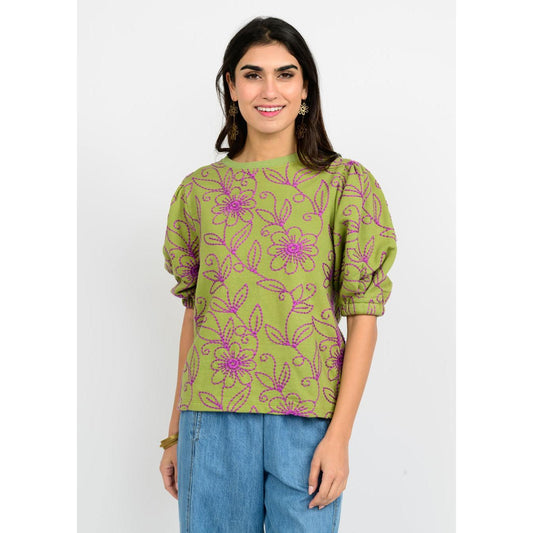 Floral Vines Knit Top