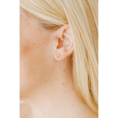 Screwback Stud Earrings - Ruby Bow