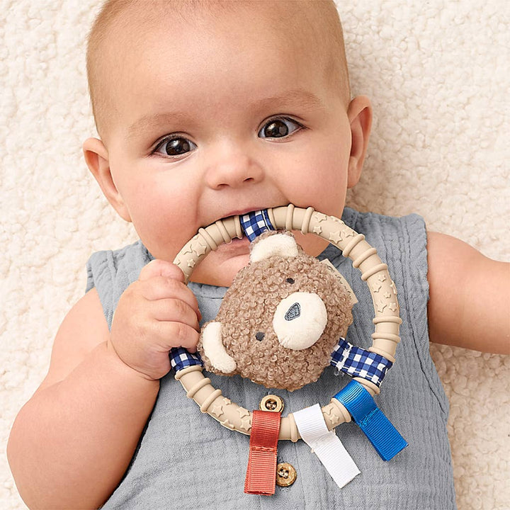 Itzy Ritzy® Itzy Ring Pal™ Plush Sensory Teether – Taupe Bear