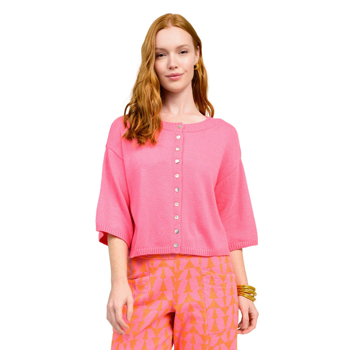 Ivy Jane "The Willow" Short Sleeve Cardigan - Button-Down Spring Knit