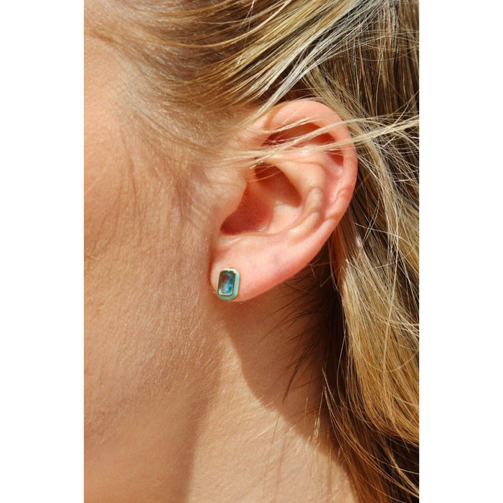 Screwback Stud Earrings - Whitney Aqua Dream