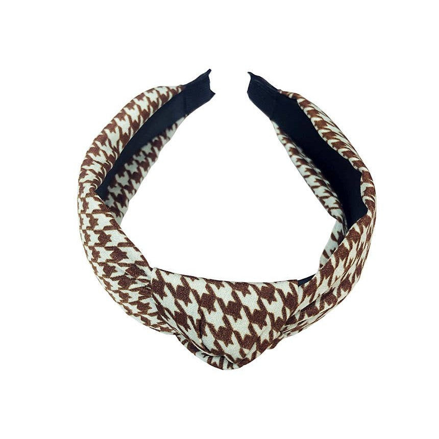 Brown/Light Baby Blue Fabric Headband, Hot Fall Trend!