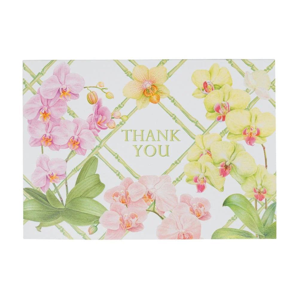 Orchid Conservatory Thank You Notes - 8 Note Cards &amp; 8 Envelopes