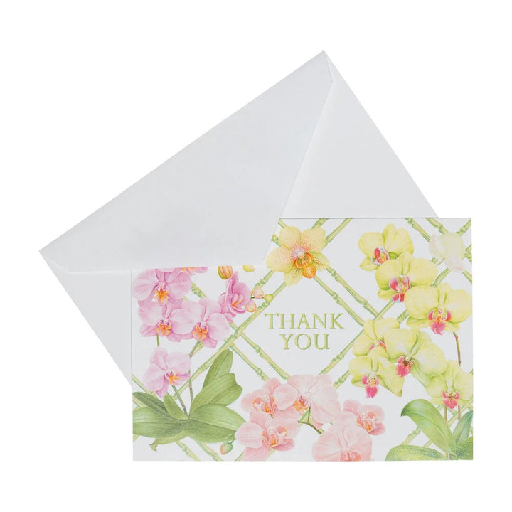 Orchid Conservatory Thank You Notes - 8 Note Cards &amp; 8 Envelopes