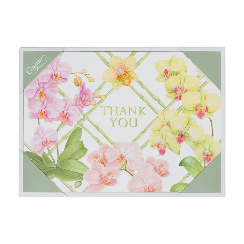 Orchid Conservatory Thank You Notes - 8 Note Cards &amp; 8 Envelopes
