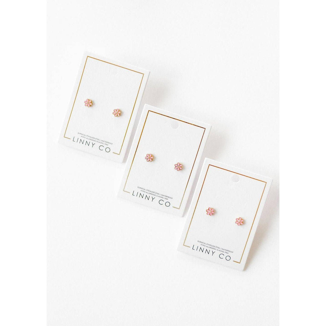 Screwback Stud Earrings - Alli Pink
