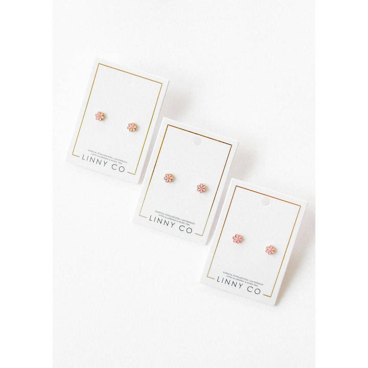 Screwback Stud Earrings - Alli Pink