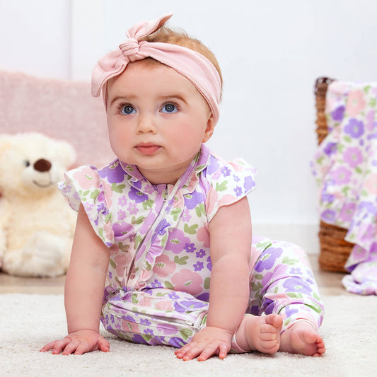 Floral Frolic Bamboo Zipper Romper