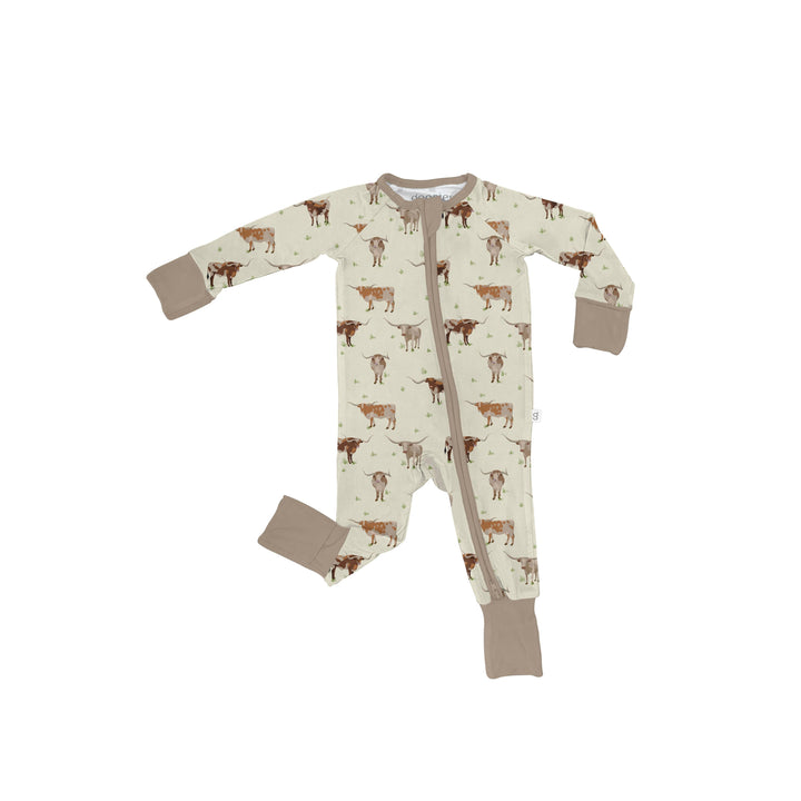 Longhorn Cows - Convertible Zip Pajamas