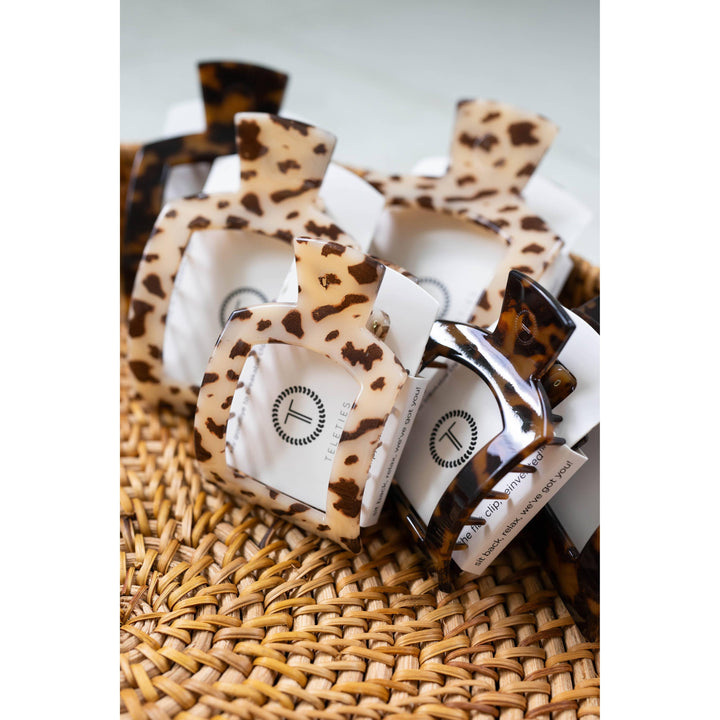Square Flat Hair Clip | Small | Tortoise